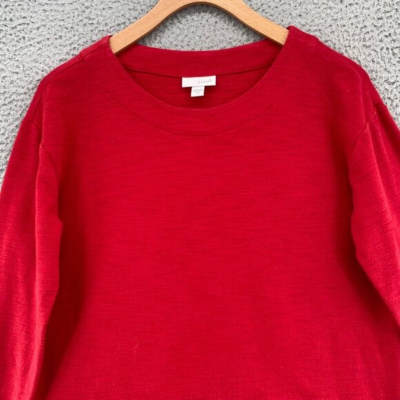 J Jill Top Womens Extra Small Red Pure Jill Long Sleeve Pockets Stretch Casual - Picture 2 of 9